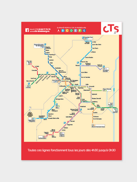 plan des lignes réseau CTS Strasbourg